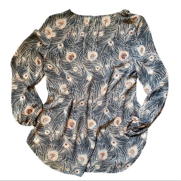 Boho sheer feather print top - Picture 2 of 2